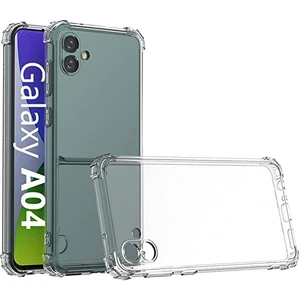 Caseart Samsung Galaxy A04 Uyumlu Kapak Kamera Korumalı Şeffaf Airbag Antishock Köşe Korumalı Silikon Kılıf
