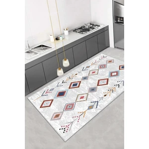 Marka Halı  dijital Baskılı Kaymaz Taban Yıkanabilir Geometrik Iskandinav Desenli Mutfak Halısı