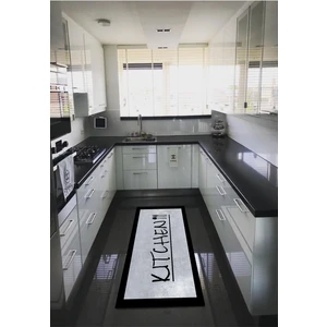 Marka Halı  dijital Baskılı Kaymaz Taban Yıkanabilir Kitchen Desenli Mutfak Halısı