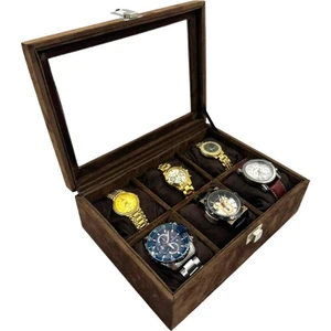 Dijital Çarşı Richbox 6'lı Saat Kutusu Kahve Alcantara Süet