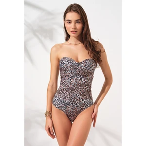 Pierre Cardin Bandy Kaplı Straplez Mayo Leopar 231132-D