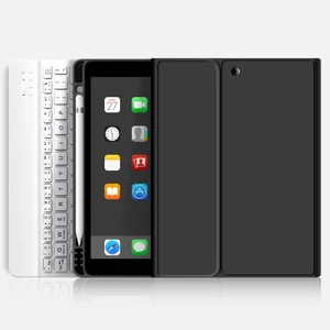 Ipad 10.2 -  7. 8. 9. Nesil  Uyumlu Bluetooth Özellikli Kalem Bölmeli Klavyeli Kılıf