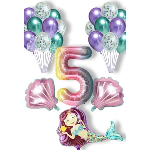 Best Parti Deniz Kızı Balon Full Parti Süsleme Seti 5 Yaş