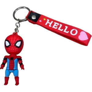 Efsane Süper Kahraman Spiderman Karakter Silikon Anahtarlık Çanta Süsü