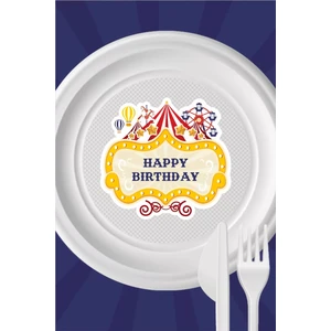 Neşeli Günlerim Lunapark Temalı Tabak Sticker 15'li * Yapışkanlı Kağıt