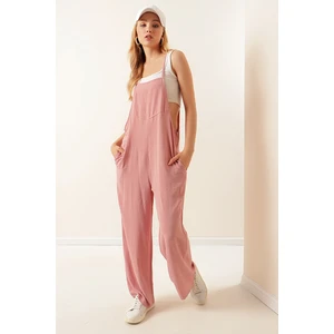 7019 Askılı Bahçivan Tulum - Pembe