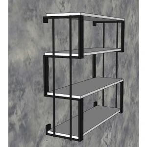 4 Raflı Dekoratif Ahşap Kitaplık - Ahşap Duvar Rafı, Dekoratif Raf - Beyaz