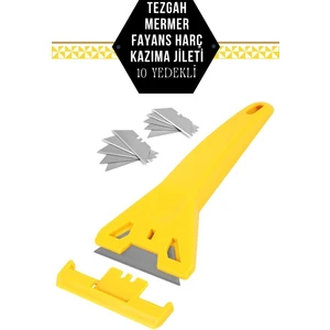 10 Yedekli Tezgah Mermer Fayans Harç Kazıma Jileti 717048