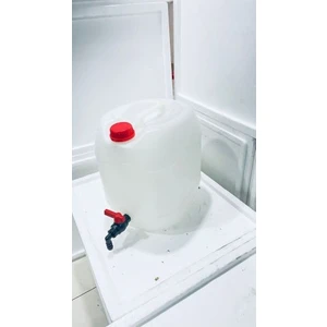 30 Litre Bidon Varil Geniş Musluklu  beyaz Yağmur Plastik