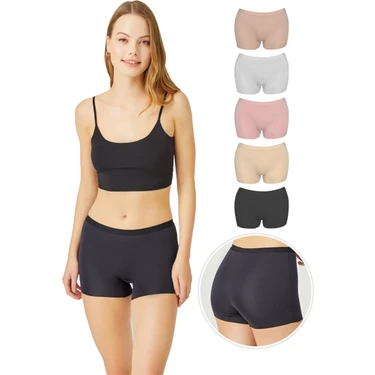 COTTONHILL Basic Lazer Kesim Dikişsiz Kadın Boxer Külot 5'li