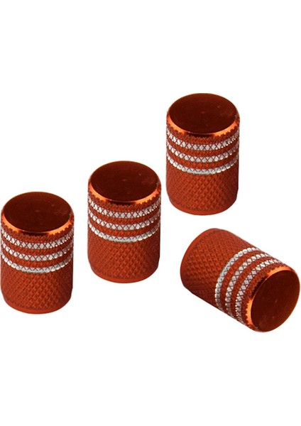 Evrensel Araba Tekerlek Lastiği Rim Hava Valf Kapakları Kök Toz Kapağı 4pieces Turuncu (Yurt Dışından)
