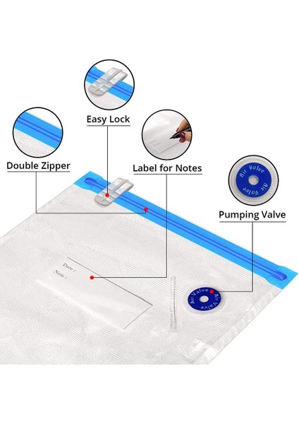 Filament Depolama İçin Manuel Hava Pompası ile 10 Adet Yeniden Kullanılabilir (Yurt Dışından) modelleri
