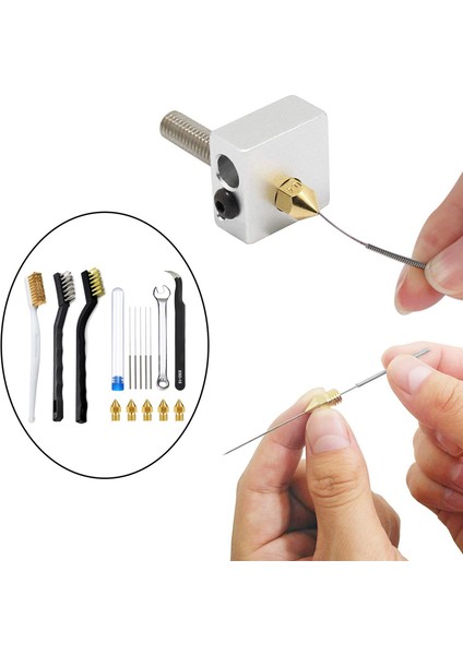 3D Yazıcı Nozulları Temizleyici Kit Pirinç Nozullar Cımbız Paslanmaz Çelik Bakır (Yurt Dışından) fırsatları