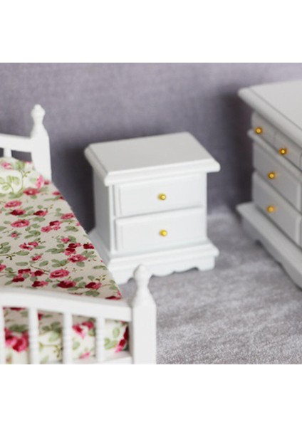 Dollhouse Başucu Masa Minyatür 1/12 Yaşam Sahnesi Dekorasyon Dolapı 4+ Beyaz (Yurt Dışından) fırsatları