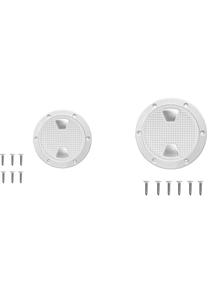 2 Pcs Rv Tekne Yuvarlak Kaymaz Denetim Deniz Güverte Plakası Erişimini Vidalar Beyaz, 4 Inç ve 8 Inç (Yurt Dışından)