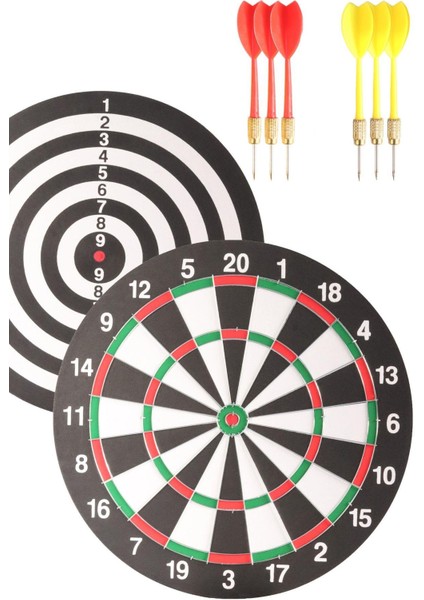 Dart Seti 38 cm (15 İnç) + 6 Dart Oku (6 Gr) Hedef Tahtası