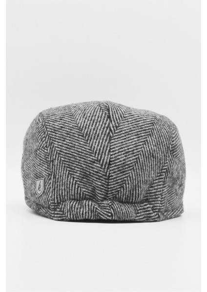 Siyah Beyaz Balıksırtı Desenli Erkek Yün Kasket modelleri