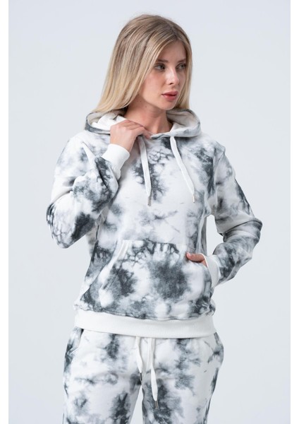 Kadın Batik Kapüşonlu Sweatshirt