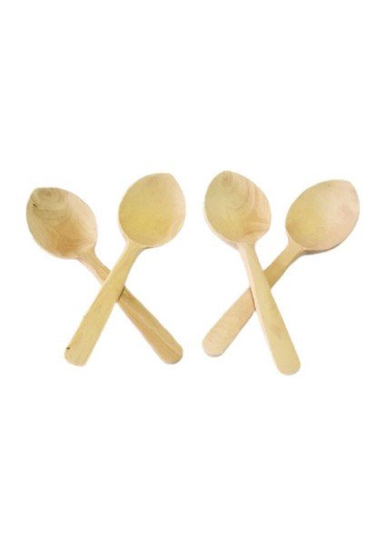 M-10 Kayın Oyun Kaşığı Takım ( 4 Adet) El Yapımı