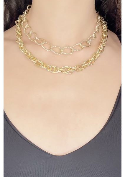Ikili Gold Choker Kolye