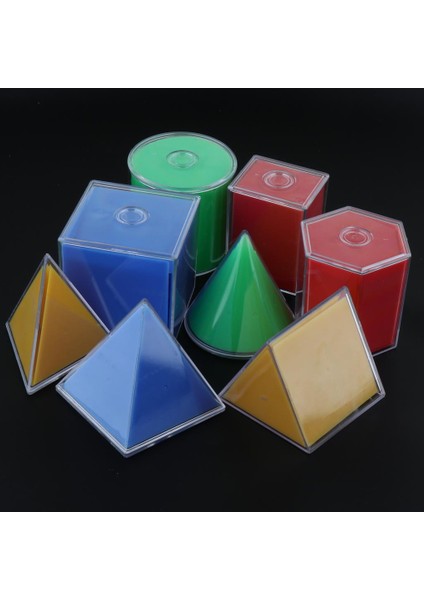 8pcs/set Geometrik 3D Montessori Çocuklar Eğitim Matematik Oyuncak (Yurt Dışından)