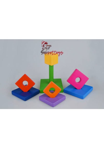 Ahşap Montessori Oyuncak Kule Maya Piramitleri