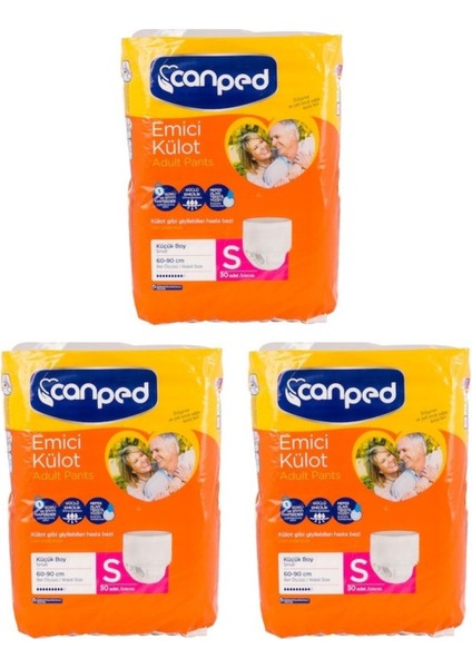 Emici Külot Küçük (Small) 3X30'LU 90 Adet Hasta Bezi