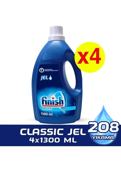 Classic Jel Bulaşık Makinesi Deterjanı 1300 ml x 4