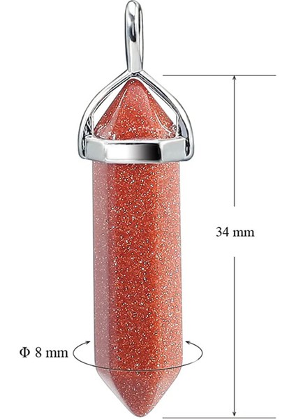 Kum Taşı Doğal Taş Kristal Kadın Kolye