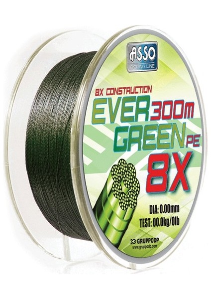 Ever Green 8 Örgü Mumlu Ip Misina 300MT