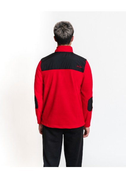 Half-Zip Fleece 01 - Red/black Erkek Yarım Fermuar Polar