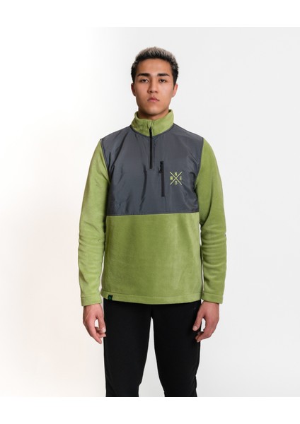 Half-Zip Fleece 02 - Green/anthracite Erkek Yarım Fermuar Polar