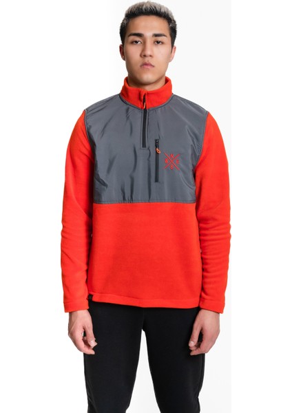 Half-Zip Fleece 03 - Orange/anthracite Yarım Fermuar Erkek Polar