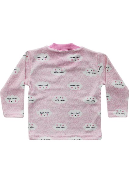 Kız Bebek Bulut Desenli Alt Üst Pembe 2'li Pijama Takım fırsatları
