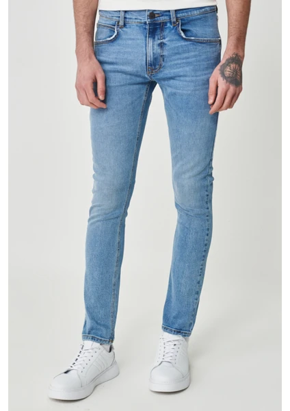 Luke Slim Tapered Fit Normal Bel Esnek Jean Kot Pantolon