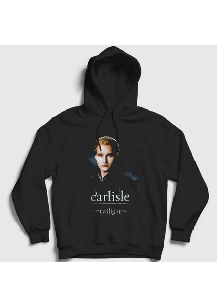 Unisex Siyah Carlisle Cullen Vampire Twilight Kapüşonlu Sweatshirt