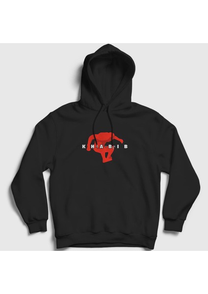 Unisex Siyah Jump Ufc Khabib Nurmagomedov Kapüşonlu Sweatshirt