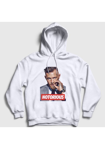 Unisex Beyaz Notorious V3 Ufc Conor Mcgregor Kapüşonlu Sweatshirt