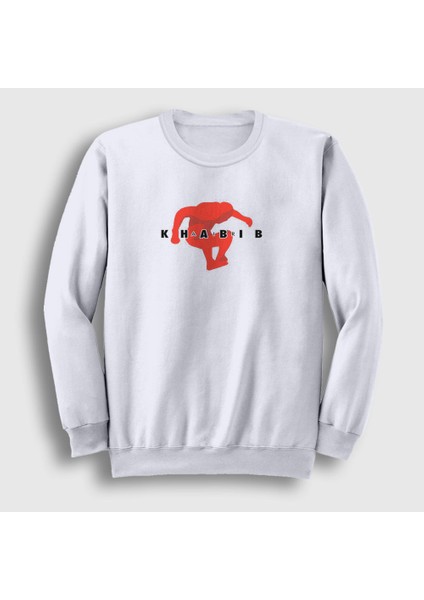 Unisex Beyaz Jump Ufc Khabib Nurmagomedov Sweatshirt