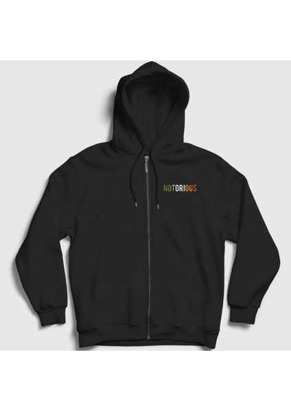 Unisex Siyah Notorious Ufc Conor Mcgregor Fermuarlı Kapüşonlu Sweatshirt