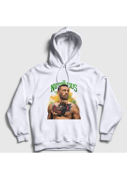 Unisex Beyaz Tattoo Ufc Conor Mcgregor Kapüşonlu Sweatshirt