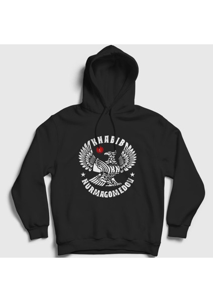 Unisex Siyah Eagle V3 Ufc Khabib Nurmagomedov Kapüşonlu Sweatshirt