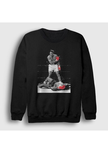 Unisex Siyah Ring Boxing Boks Muhammed Ali Sweatshirt