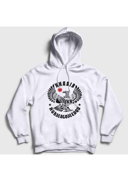 Unisex Beyaz Eagle V3 Ufc Khabib Nurmagomedov Kapüşonlu Sweatshirt