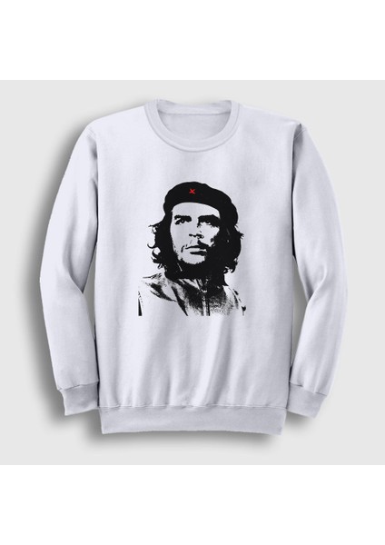 Unisex Beyaz Kuba Che Guevara Sweatshirt