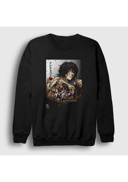 Unisex Siyah Ohma Tokita V3 Anime Kengan Ashura Sweatshirt