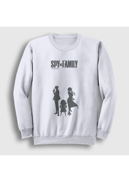 Unisex Beyaz Poster V2 Anime Spy x Family Sweatshirt