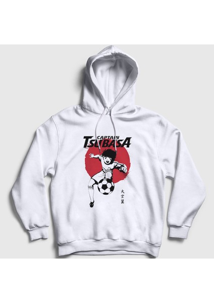 Unisex Beyaz Flag Futbol Anime Kaptan Captain Tsubasa Kapüşonlu Sweatshirt