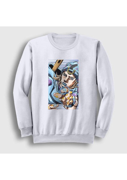 Unisex Beyaz Johnny Joestar Anime Jojo Sweatshirt