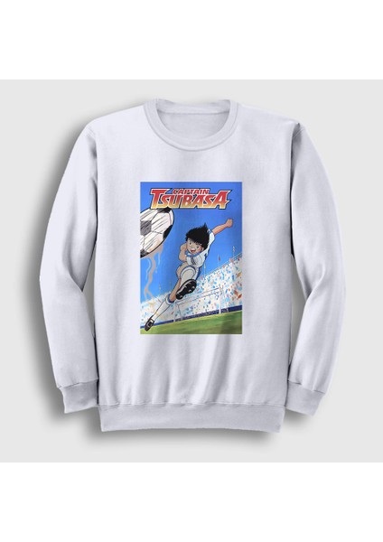 Unisex Beyaz Shoot Futbol Anime Kaptan Captain Tsubasa Sweatshirt